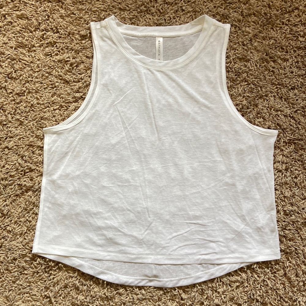 Athleta Tank Breezy Material. White. Size Small